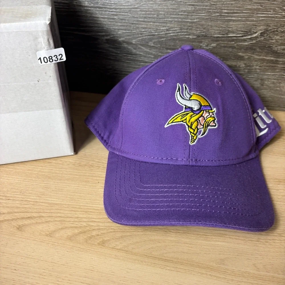 Minnesota Vikings Hat Cap Snap Back Purple NFL Football Miller Lite Adjustable